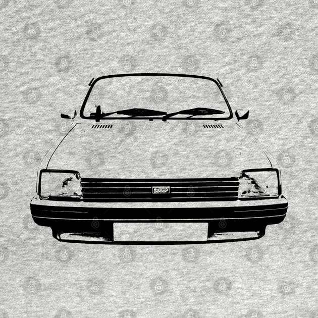 Austin Metro 1980s classic car monoblock black by soitwouldseem